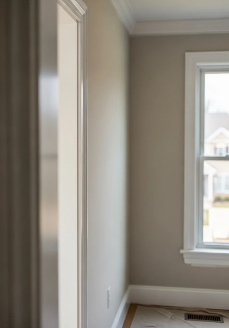 Professional interior painting of Dublin home showing quality finish on walls and trim