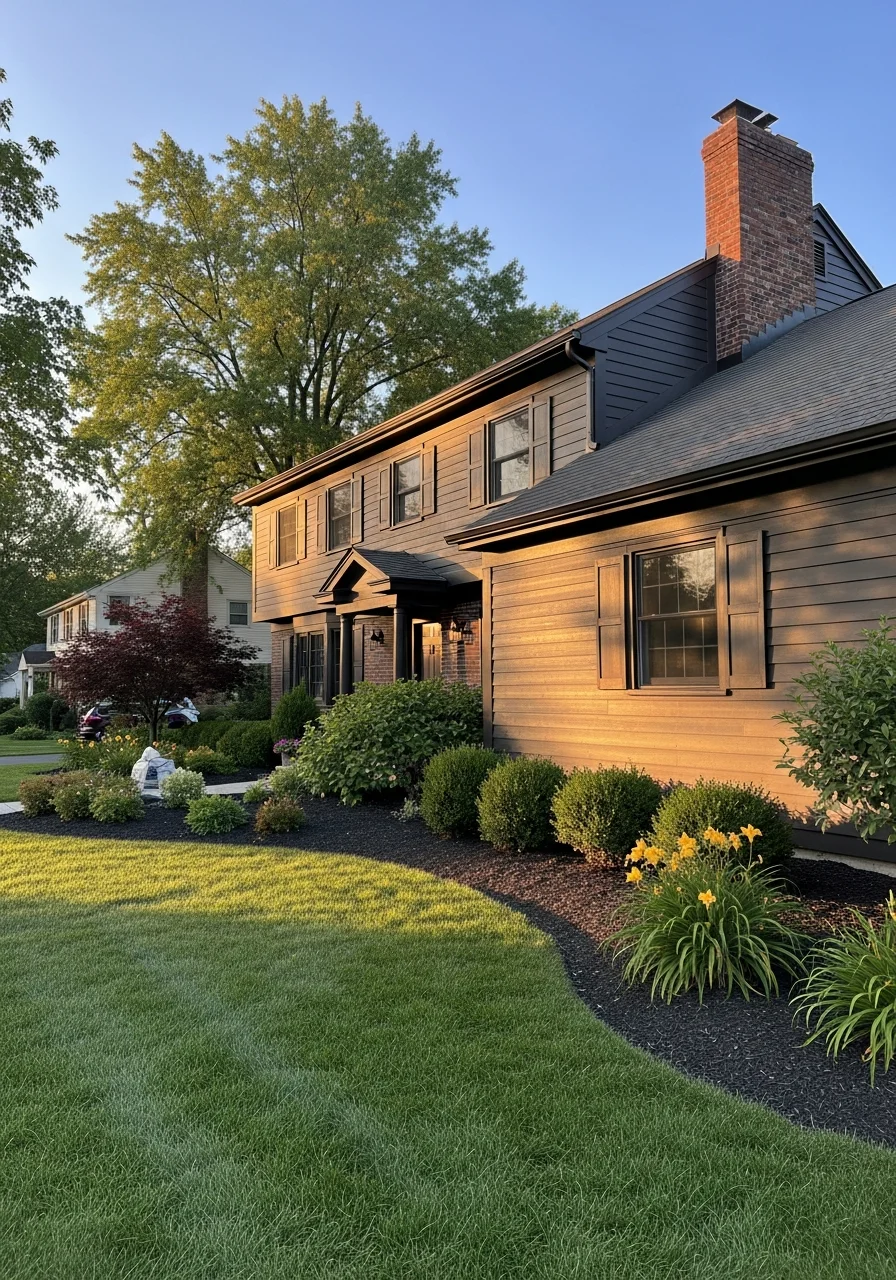 Modern residential home in Worthington, OH with professional exterior painting and landscaping